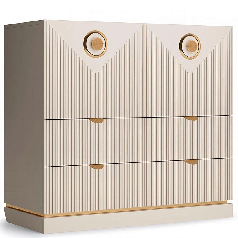 Комод с фактурным фасадом Satin Furniture Бежево-серый Комод с фактурным фасадом Satin Furniture Бежево-серый в Орле | Loft Concept