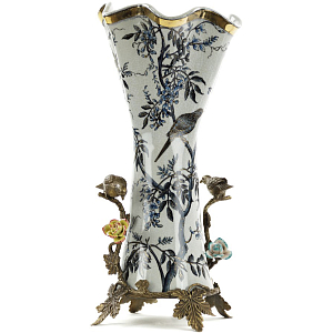 Ваза Blue and Bronze Birds Tall