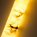 Подвесной светильник цилиндрической формы с плафоном из алебастра и металлическими торцами Темная Латунь 60 см Cryptocrystalline Stone варинант исполнения - 4 | Loft Concept в Орле