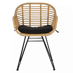 Стул с ротанговым плетением Wicker Half Chair с подлокотниками варинант исполнения - 1 | Loft Concept в Орле