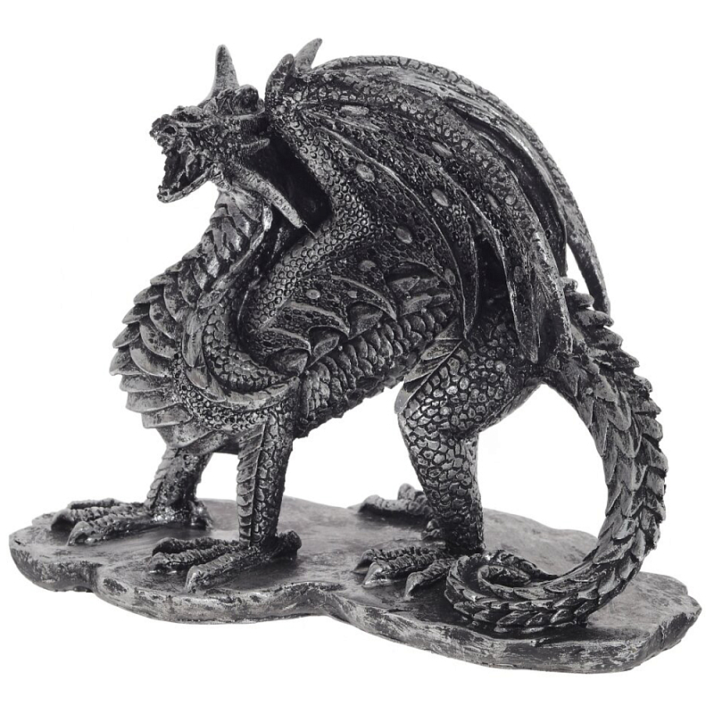 Декоративная статуэтка Дракон Dragon Black Silver Statuette Серебряный Декоративная статуэтка Дракон Dragon Black Silver Statuette Серебряный в Орле | Loft Concept