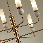 Люстра на штанге с 8-ю цилиндрическими матовыми плафонами и шарами из камня Orb Essence варинант исполнения - 3 | Loft Concept в Орле