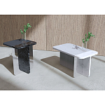 Slice журнальный столик из мрамора и массива дуба варинант исполнения - 2 | Loft Concept в Орле