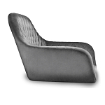 Барный стул со спинкой и подлокотниками на 4-х металлических ножках Douglas Rhombus Серый Велюр варинант исполнения - 2 | Loft Concept в Орле