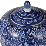 Ваза округлой формы с синей росписью и цветочным узором Blue & White Ornament варинант исполнения - 1 | Loft Concept в Орле