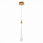 Подвесной светильник с плафоном в форме капли на золотистом каркасе Raindrop варинант исполнения - 1 | Loft Concept в Орле