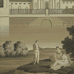 Обои ручная роспись Monuments of Paris Terre Foncée on scenic paper варинант исполнения - 1 | Loft Concept в Орле