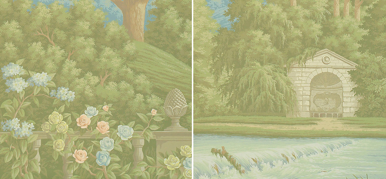 Обои ручная роспись English Landscape Pastel on scenic paper Обои ручная роспись English Landscape Pastel on scenic paper - Loft-Concept в Орле