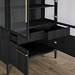 Витрина Primo со стеклянными фасадами и буфетом шпон Черный дуб варинант исполнения - 6 | Loft Concept в Орле