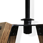 Барный стул со спинкой и металлической подставкой на 4-х деревянных ножках Бежевый Велюр Vendramin Chair варинант исполнения - 5 | Loft Concept в Орле