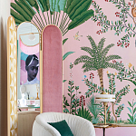 Обои ручная роспись Amazonia Florence Pink dyed silk варинант исполнения - 5 | Loft Concept в Орле