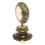 Часы настольные бронзовые из натуральных камней Мрамор и Змеевик Stone Clock варинант исполнения - 14 | Loft Concept в Орле