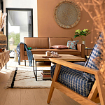 Кресло с каркасом из массива дуба Deniaud Oak Blue Print  Armchair варинант исполнения - 5 | Loft Concept в Орле