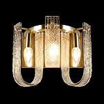 Бра с металлическим основанием золотого цвета и хрустальными подвесками Textured Glass варинант исполнения - 3 | Loft Concept в Орле
