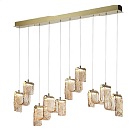 Подвесной светильник линейный с плафонами волнистой формы из фактурного стекла Big Wave варинант исполнения - 8 | Loft Concept в Орле