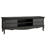 ТВ-тумба черная из массива бука с 4-мя ящиками и 2-мя полками Black Provence варинант исполнения - 1 | Loft Concept в Орле