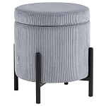 Серо-голубой пуф на черных ножках SANJAY варинант исполнения - 1 | Loft Concept в Орле