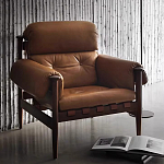 Кресло с деревянным каркасом и обивкой из натуральной кожи Medieval Furniture варинант исполнения - 1 | Loft Concept в Орле