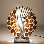 Настольная лампа из перламутра и дерева на подставке Indonesian Shell варинант исполнения - 4 | Loft Concept в Орле