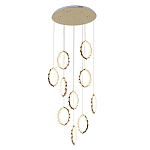 Потолочная люстра каскадная светодиодная с золотистым каркасом Ring of Fire варинант исполнения - 1 | Loft Concept в Орле