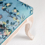 Банкетка из массива бука с цветочным принтом Turquoise Beige Chinoiserie Garden Banquette варинант исполнения - 4 | Loft Concept в Орле