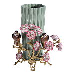 Ваза с птицами и цветами из фарфора с бронзовыми элементами Garden of Eden варинант исполнения - 1 | Loft Concept в Орле