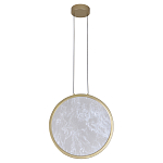 Светодиодный подвесной светильник круглой формы с металлической рамой золотого цвета Marble Glow 47 варинант исполнения - 2 | Loft Concept в Орле