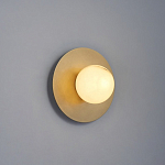 Бра круглое с плафоном из натурального камня на латунном основании Cryptocrystalline Stone варинант исполнения - 7 | Loft Concept в Орле