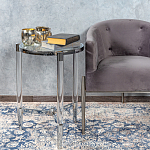 Приставной столик со стеклянной столешницей Deimos варинант исполнения - 6 | Loft Concept в Орле