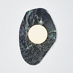 Бра с каменным основанием и плафоном из стекла в форме шара Shaw Marble Lighting варинант исполнения - 2 | Loft Concept в Орле