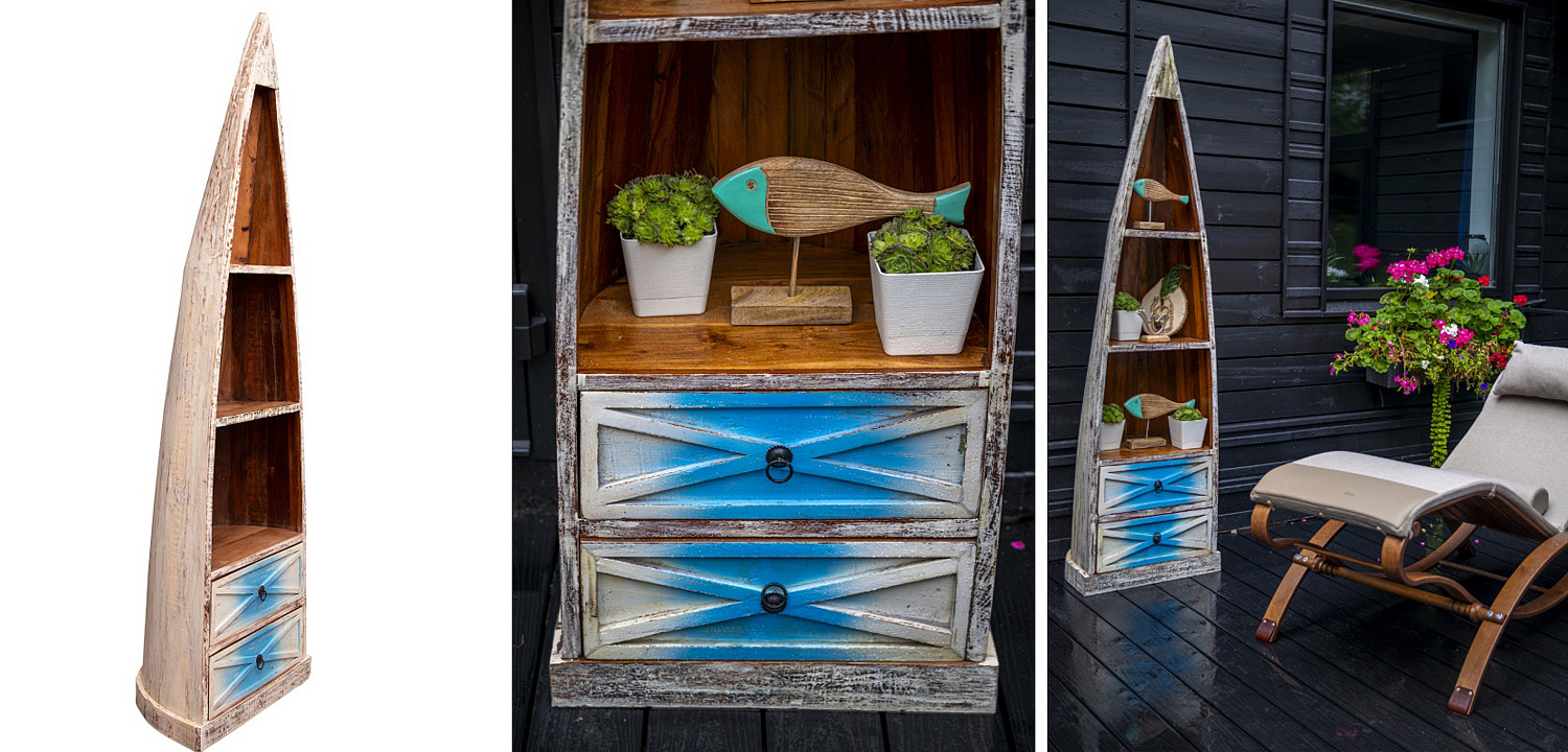 Стеллаж Old Boat White and Blue Стеллаж Old Boat White and Blue - Loft-Concept в Орле