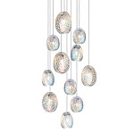 Люстра каскадная с 11-ю круглыми плафонами из рельефного стекла Disc Light варинант исполнения - 1 | Loft Concept в Орле