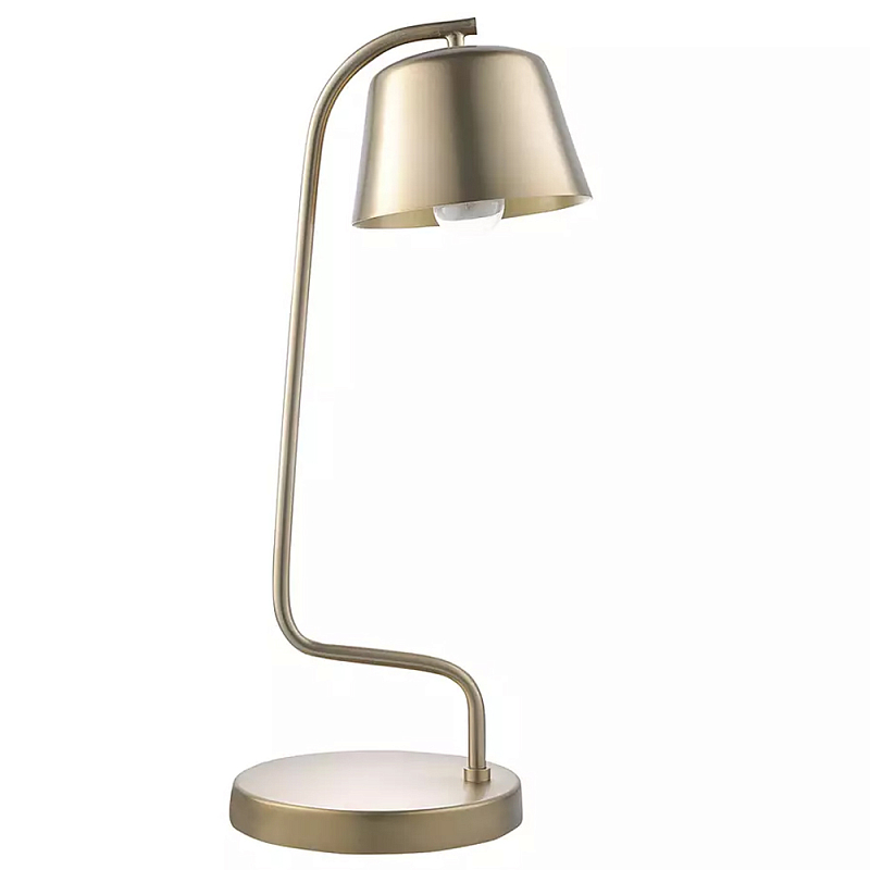 Настольная лампа золотистая на изогнутом основании Golden Lamp on Curved Base Золотой Настольная лампа золотистая на изогнутом основании Golden Lamp on Curved Base Золотой в Орле | Loft Concept