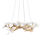 Люстра подвесная с прозрачными стеклянными птичками на ветвях Диаметр 80 см Serip Voa варинант исполнения - 1 | Loft Concept в Орле