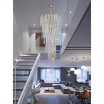 Люстра многоярусная с каркасом из металла и прозрачными подвесками FAIRYTREE Light варинант исполнения - 4 | Loft Concept в Орле