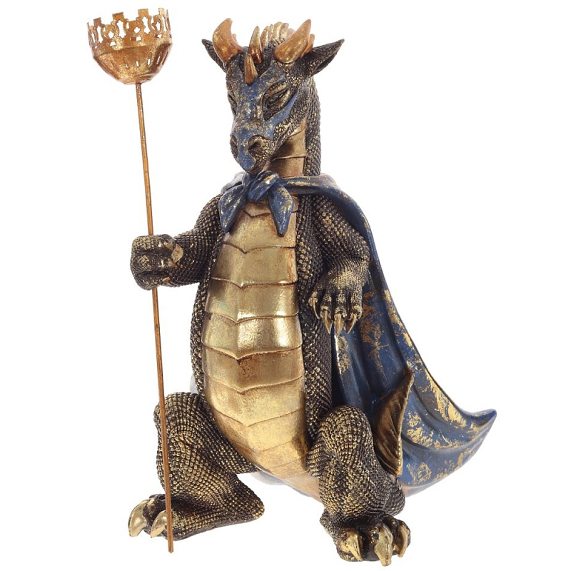 Подсвечник в виде дракона Dragon candlestick Gold Blue Золотой Синий Подсвечник в виде дракона Dragon candlestick Gold Blue Золотой Синий в Орле | Loft Concept