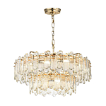 Люстра подвесная двухъярусная с хрустальными овальными подвесками Harmonica варинант исполнения - 2 | Loft Concept в Орле