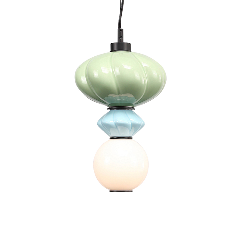 Подвесной светильник фигурный с керамическими элементами Fragrant Light Зеленый Голубой в Орле | Loft Concept 