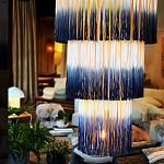 Люстра круглая трехъярусная из бахромы Indigo Gradient Braided Fringe варинант исполнения - 1 | Loft Concept в Орле