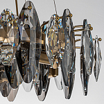 Люстра подвесная круглая с овальными подвесками из стекла дымчатого цвета Harlow Crystal Round варинант исполнения - 4 | Loft Concept в Орле