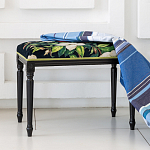 Банкетка из натурального бука черная с изображением птиц и цветов Blooming Birds2 варинант исполнения - 2 | Loft Concept в Орле