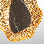 Бра с волнообразным стеклянным плафоном и вставкой из мрамора Liquid Stone варинант исполнения - 10 | Loft Concept в Орле