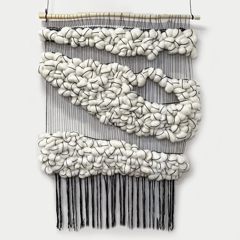 Гобелен из шерсти Облака черные нити Черный в Орле | Loft Concept 