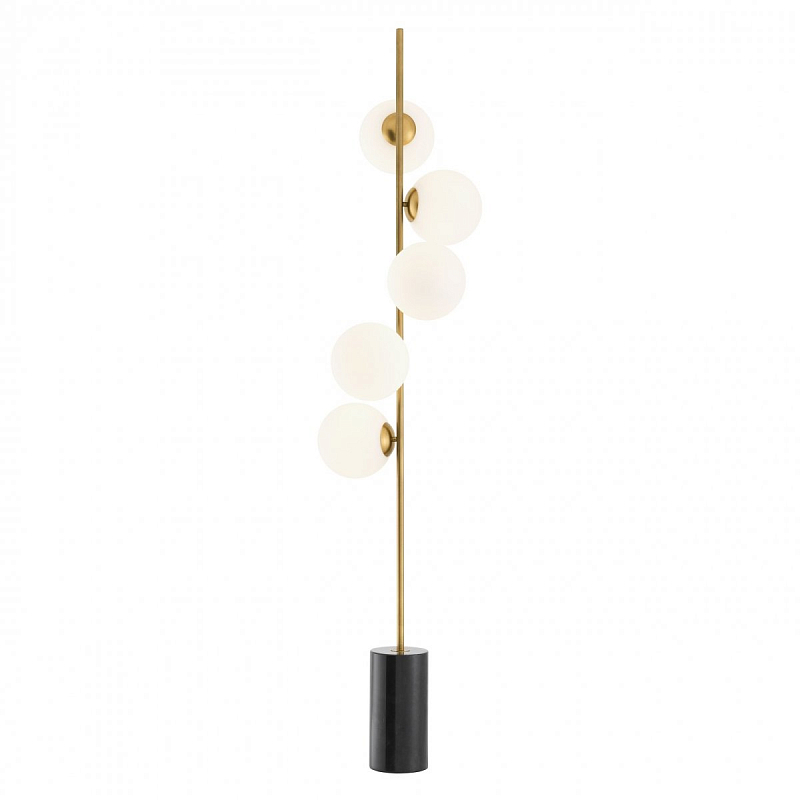 Торшер Eichholtz Floor Lamp Tempo Brass Белый Латунь Античная полированная Черный Мрамор Nero Торшер Eichholtz Floor Lamp Tempo Brass Белый Латунь Античная полированная Черный Мрамор Nero в Орле | Loft Concept