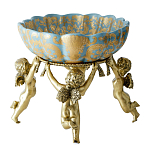 Чаша с орнаментом на бронзовых ножках в виде ангелов Eden Garden варинант исполнения - 3 | Loft Concept в Орле