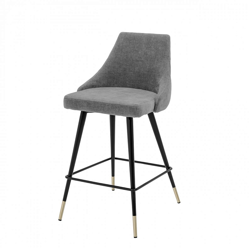 Полубарный стул Eichholtz Counter Stool Cedro Grey Серый Черный Латунь Полубарный стул Eichholtz Counter Stool Cedro Grey Серый Черный Латунь в Орле | Loft Concept