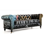 Диван в Лофт Честерфильд граффити из винтажной кожи GRAFFITI PARA Chesterfield варинант исполнения - 2 | Loft Concept в Орле