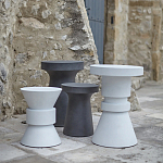 Приставной стол из искусственного камня Chess White варинант исполнения - 4 | Loft Concept в Орле