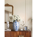 Ваза фарфоровая с узким горлышком и синими цветочными мотивами Independence варинант исполнения - 5 | Loft Concept в Орле