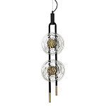 Подвесной светильник с 2-мя прозрачными стеклянными плафонами и золотистыми центральными вставками Virelia  варинант исполнения - 1 | Loft Concept в Орле